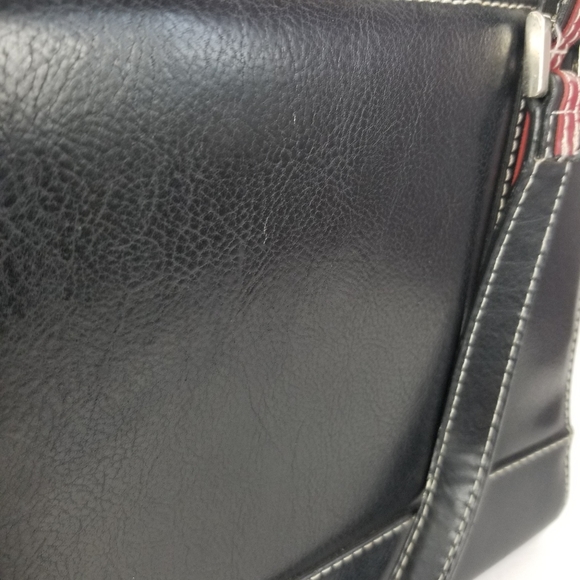 Vintage Kate Spade Tote Bag Black Leather Purse - Picture 4 of 14